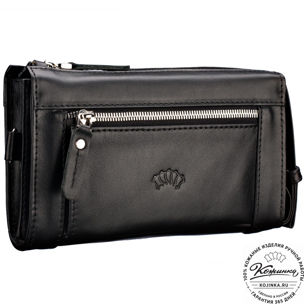 Кожаный клатч "Элвин" (чёрный) 