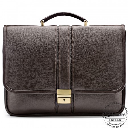 Кожаный портфель "Салерно" (тёмно-коричневый)