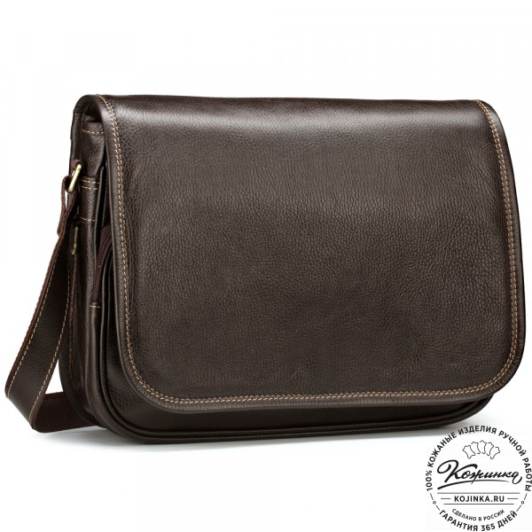 Кожаная сумка "Риана" (тёмно-коричневая). фото 1