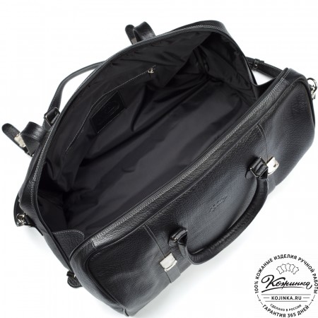 Кожаная дорожная сумка "Филипп" (чёрная)