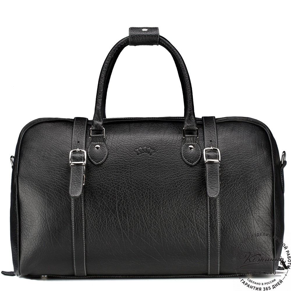Кожаная дорожная сумка "Филипп" (чёрная)