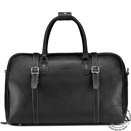 Кожаная дорожная сумка "Филипп" (чёрная)