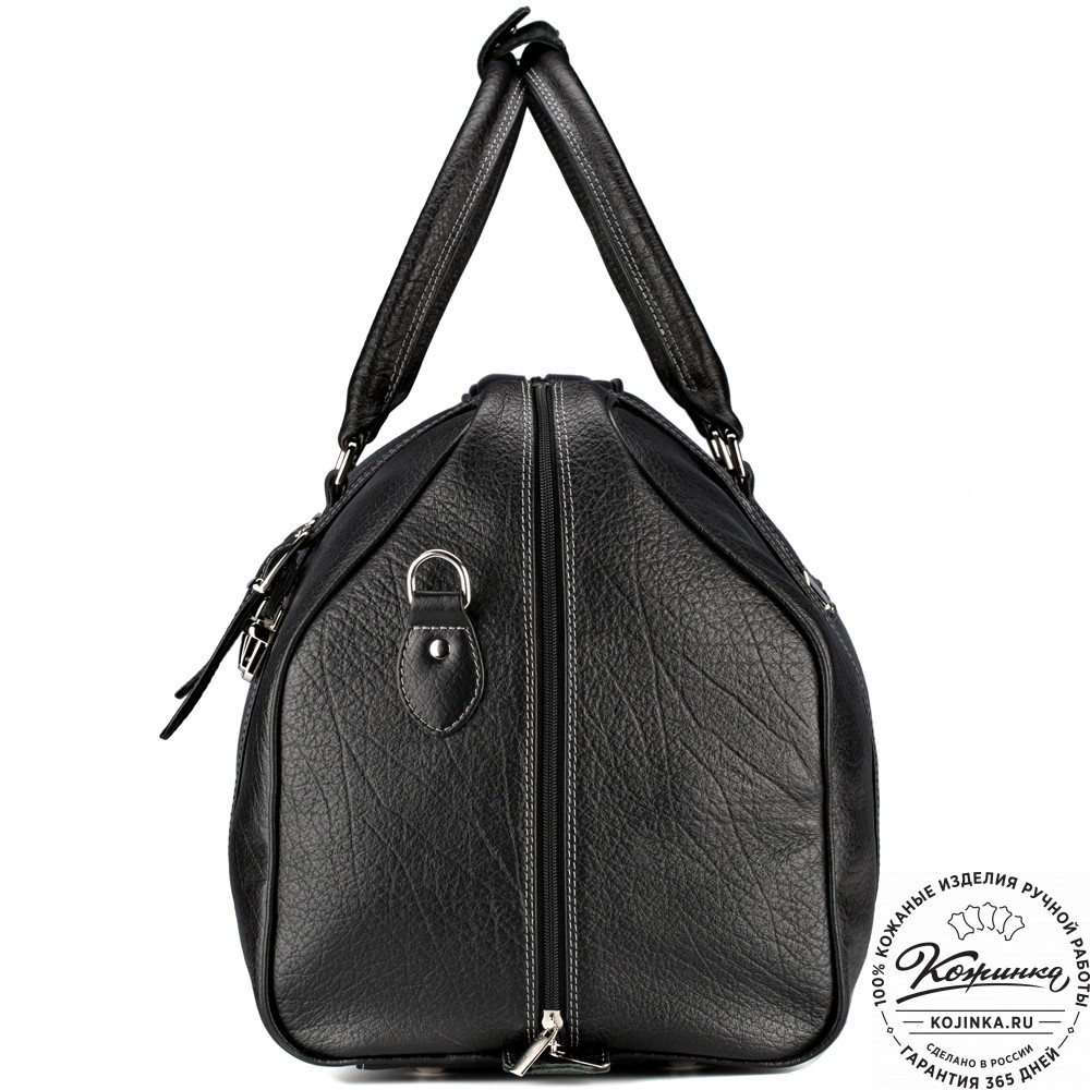 Кожаная дорожная сумка "Филипп" (чёрная)