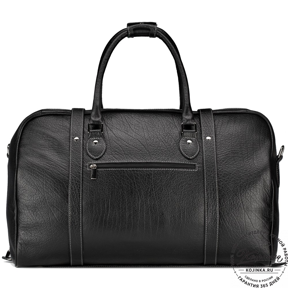 Кожаная дорожная сумка "Филипп" (чёрная)