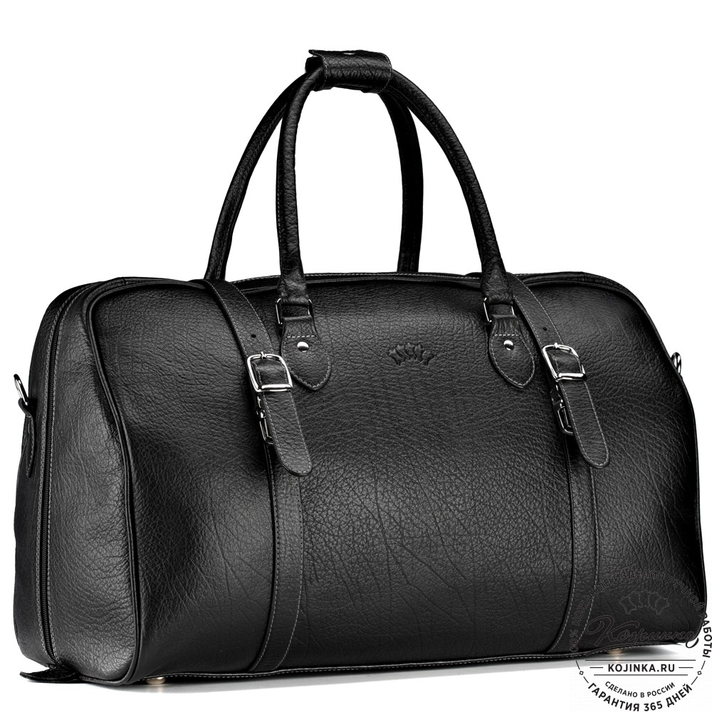 Кожаная дорожная сумка "Филипп" (чёрная)