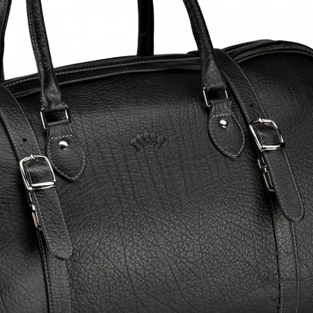 Кожаная дорожная сумка "Филипп" (чёрная)