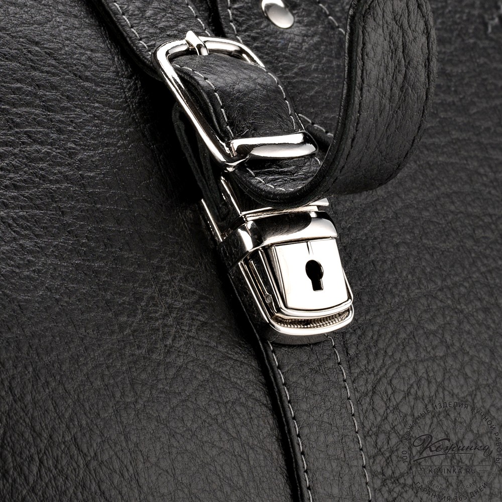 Кожаная дорожная сумка "Филипп" (чёрная)