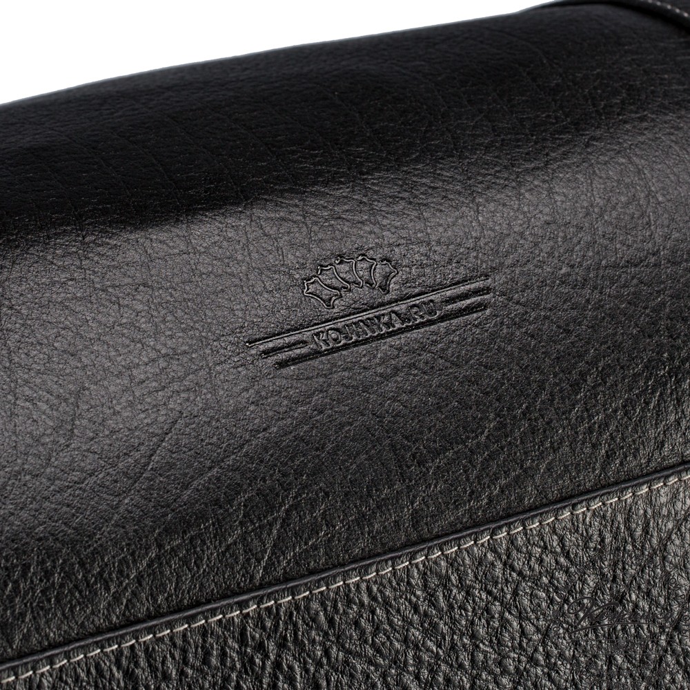 Кожаная дорожная сумка "Филипп" (чёрная)