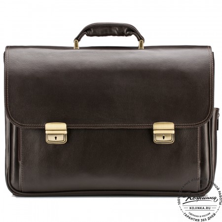 Кожаный портфель "Саймон" (тёмно-коричневый)