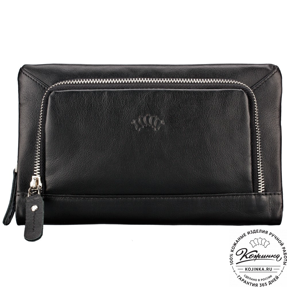 Кожаный клатч "Грэгори" (чёрный) 