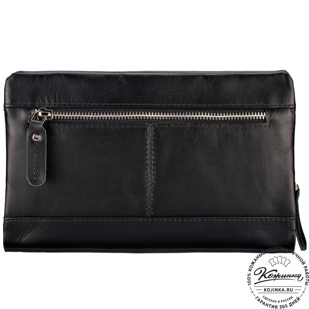 Кожаный клатч "Грэгори" (чёрный) 