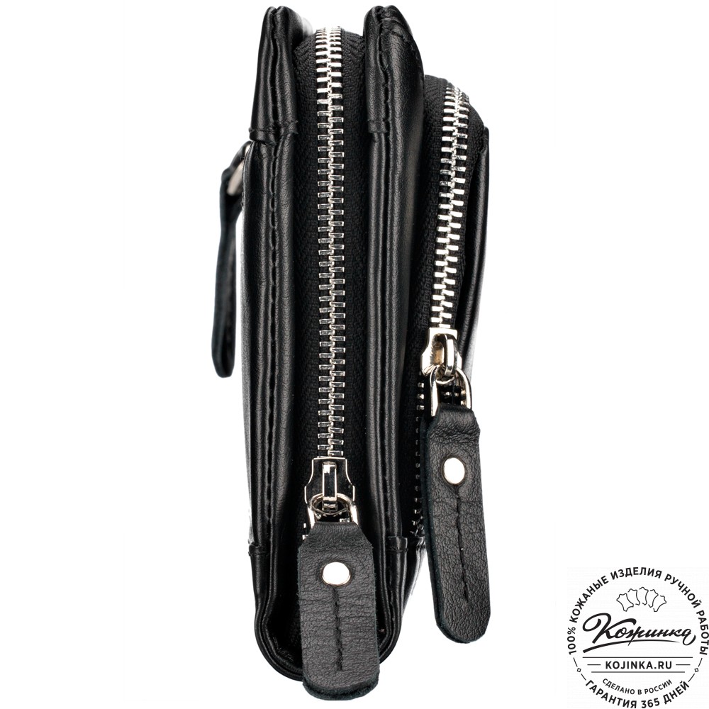 Кожаный клатч "Грэгори" (чёрный) 