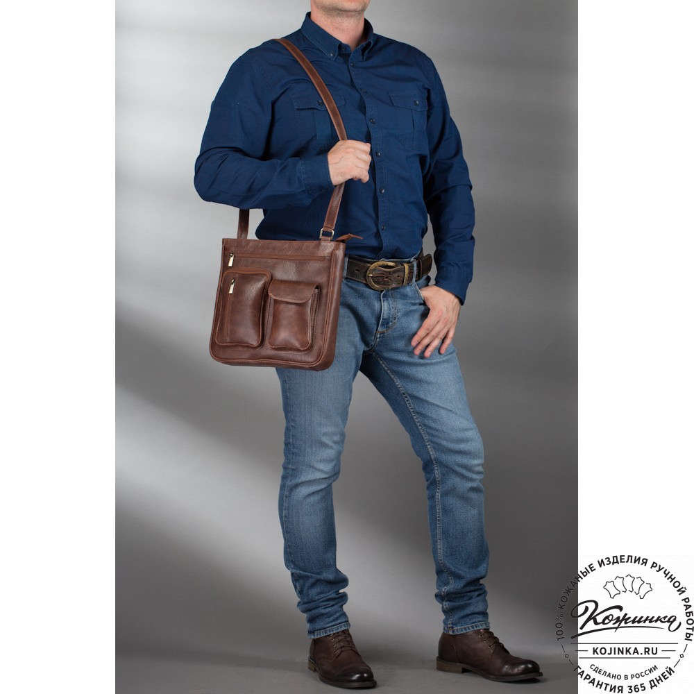 Кожаная сумка "Боб" (светло-коричневая)