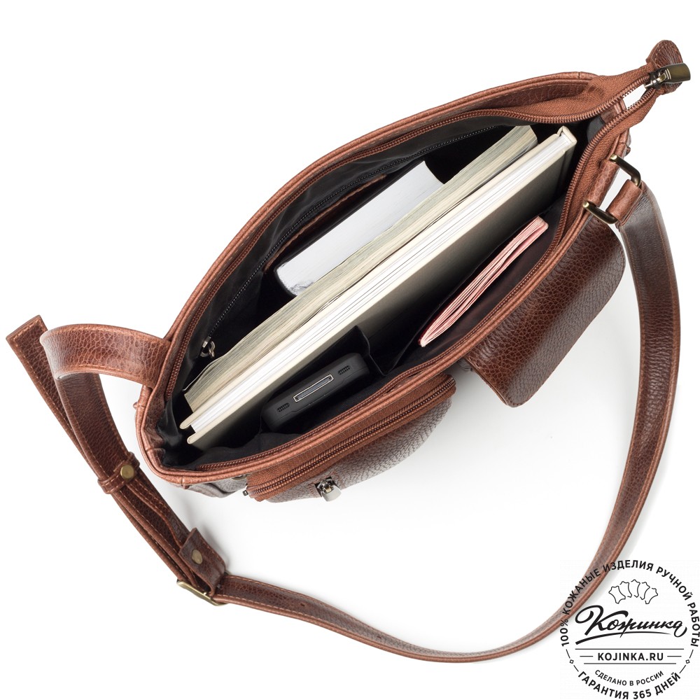 Кожаная сумка "Боб" (светло-коричневая)