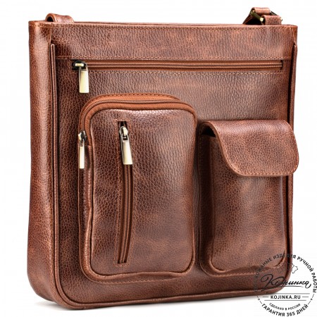 Кожаная сумка "Боб" (светло-коричневая)