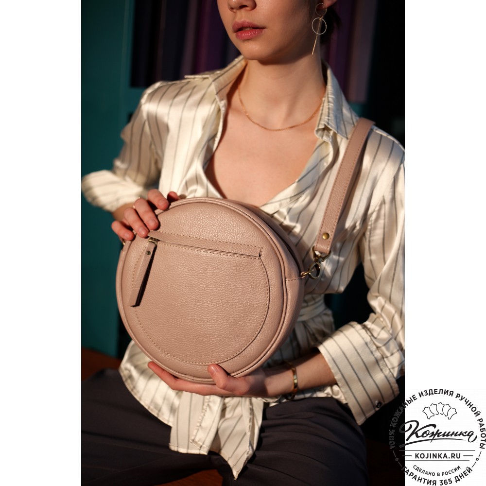 Женская кожаная сумка "Дарья" (пудра)