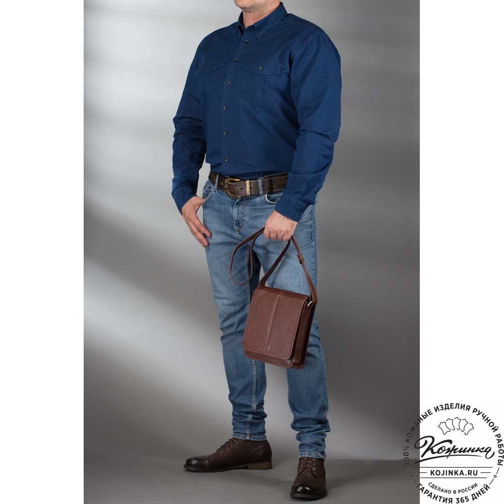 Кожаная сумка "Митчел мини" (чёрная)