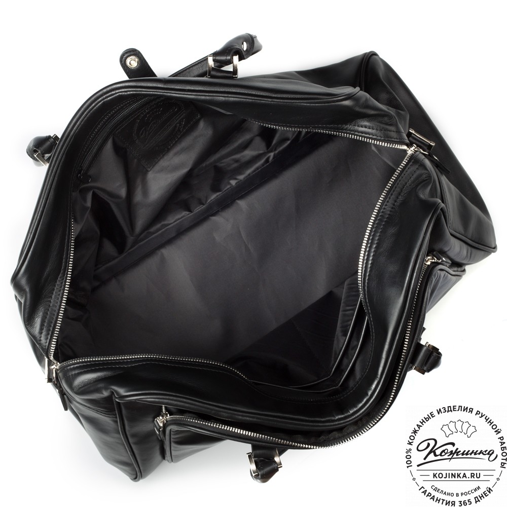 Кожаная дорожная сумка "Бруклин" (чёрная)