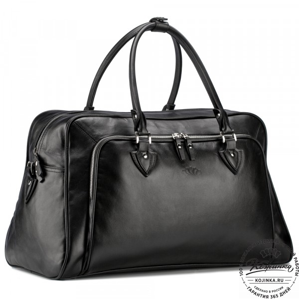Кожаная дорожная сумка "Бруклин" (чёрная). фото 1