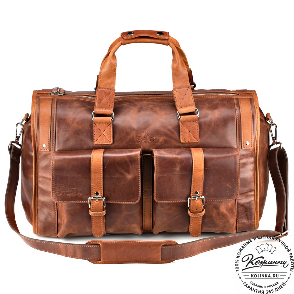 Кожаная дорожная сумка "Балтимор" (коричневый  воск)