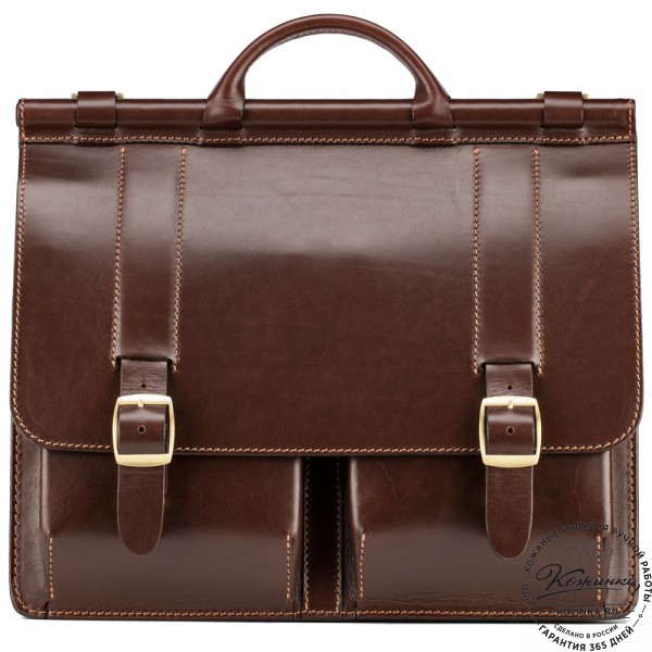 Кожаный портфель "Префект" (коричневый). фото 1