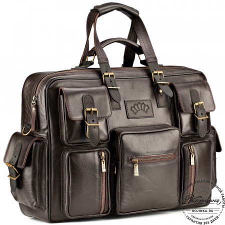 Кожаная деловая сумка для командировок "Ричард" (тёмно-коричневый)