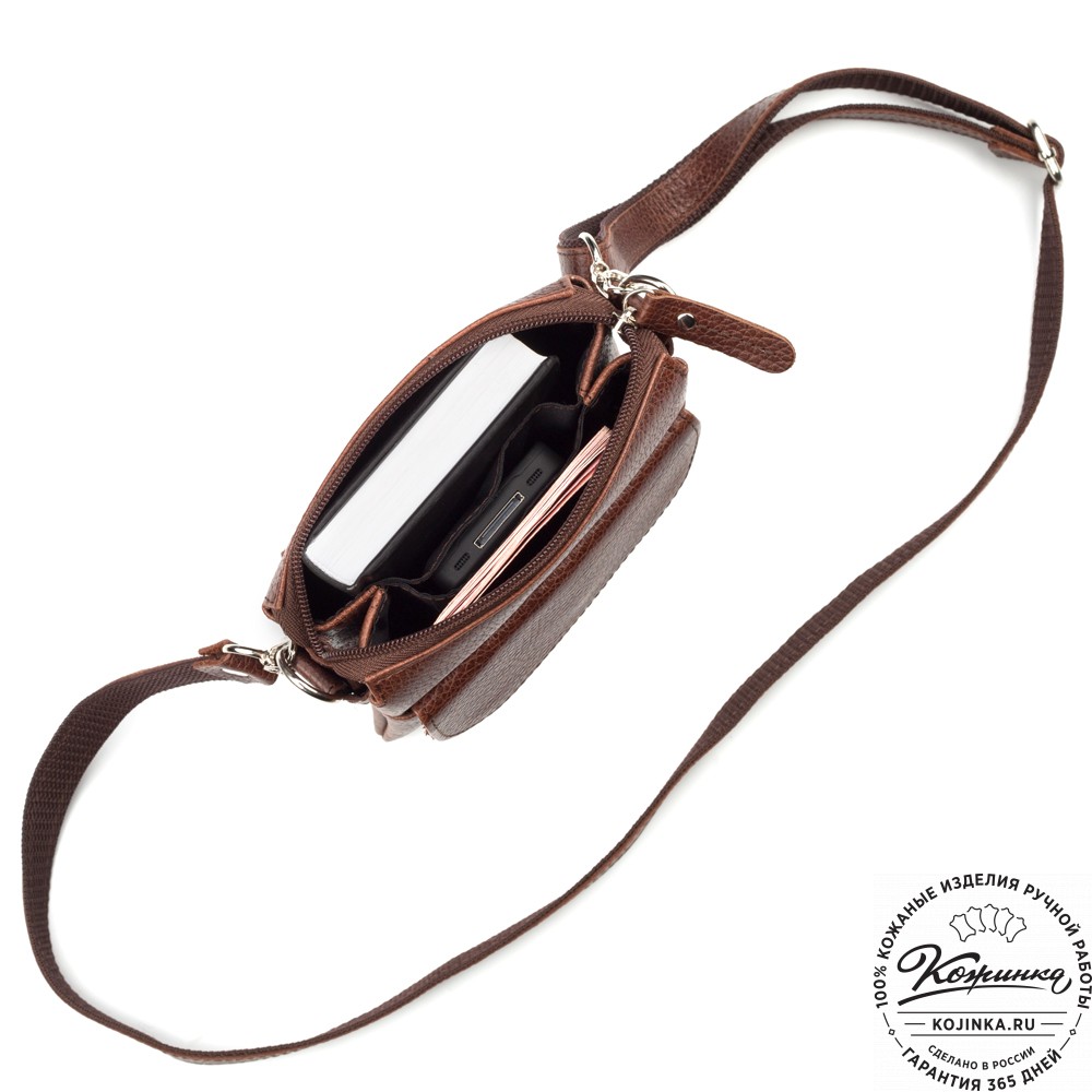 Кожаная сумка "Вуди" (светло-коричневая)