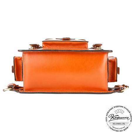 Кожаный ранец-портфель "Джон" (оранжевый)
