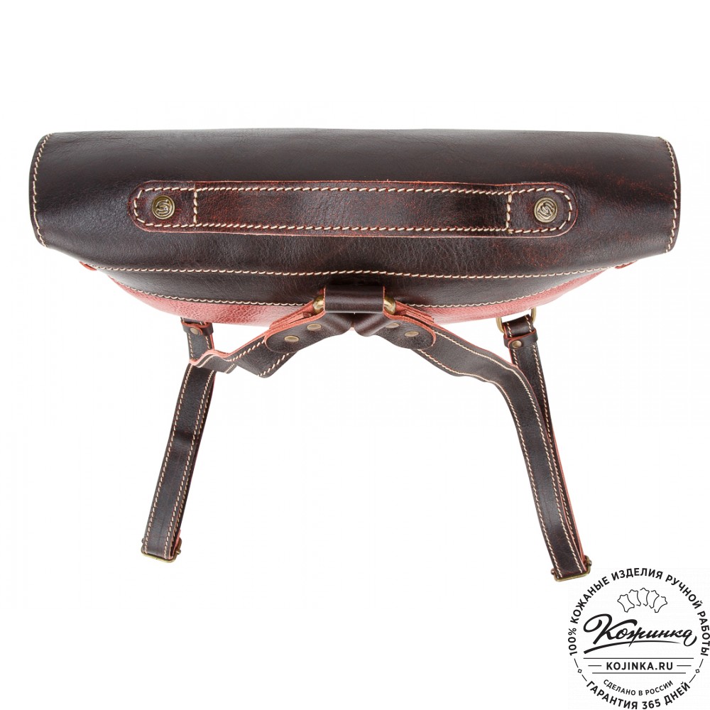 Кожаный рюкзак "Школьник" (брусничный)