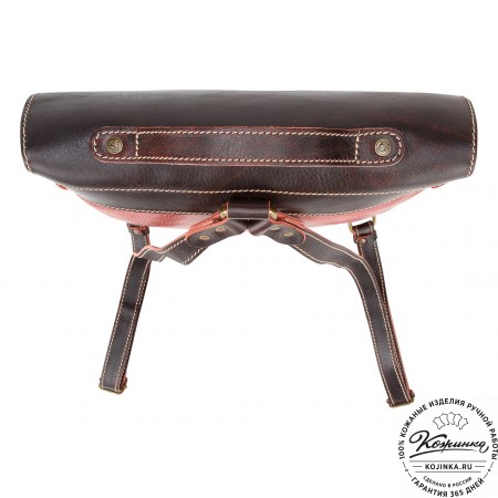 Кожаный рюкзак "Школьник" (брусничный)