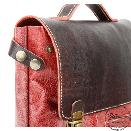 Кожаный рюкзак "Школьник" (брусничный)