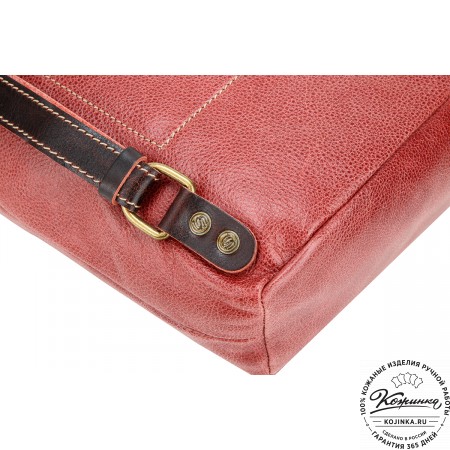 Кожаный рюкзак "Школьник" (брусничный)