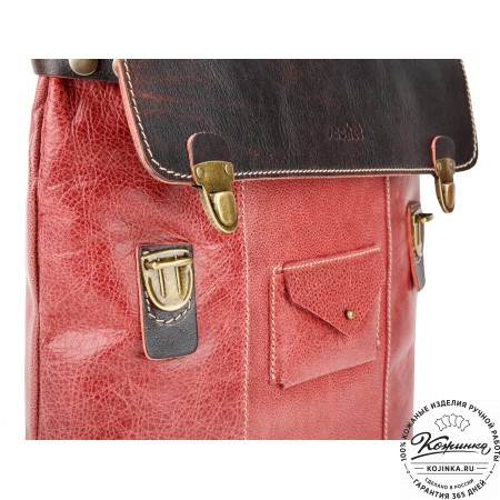 Кожаный рюкзак "Школьник" (брусничный)