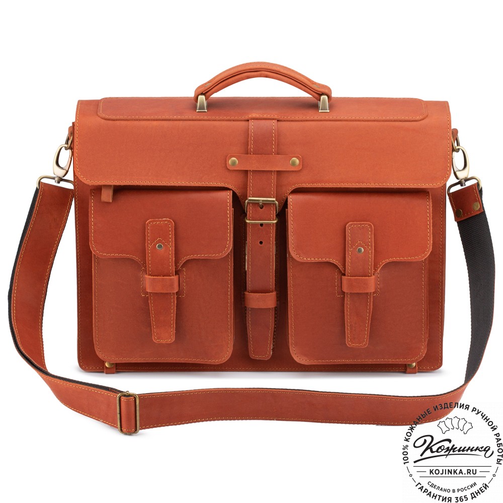 Кожаный портфель "Мирон" (рыжий)