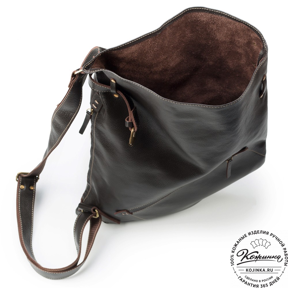 Кожаный рюкзак "Селена" (тёмно-коричневый)