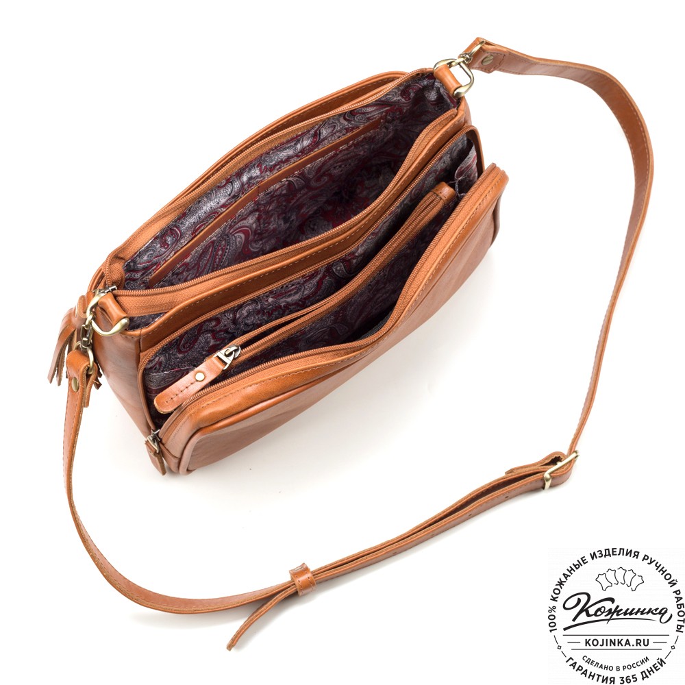 Женская кожаная сумка "Эмма" (рыжая)