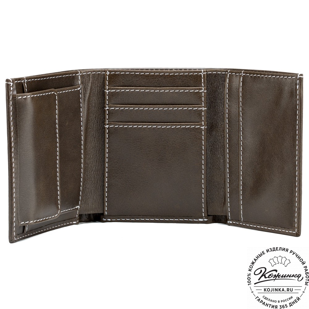 Кожаное портмоне "Германия" (оливковое)