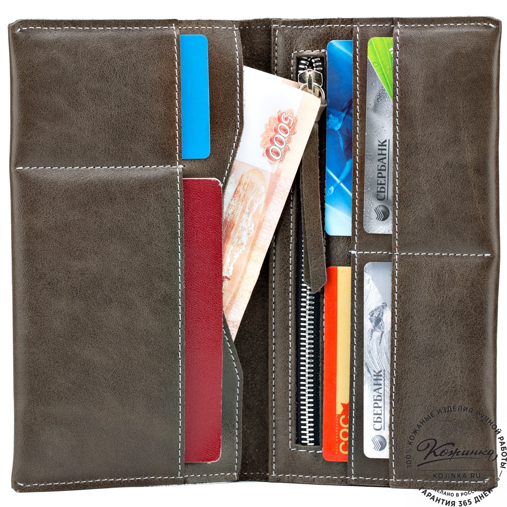 Кожаное портмоне Санкт-Петербург (оливковое)