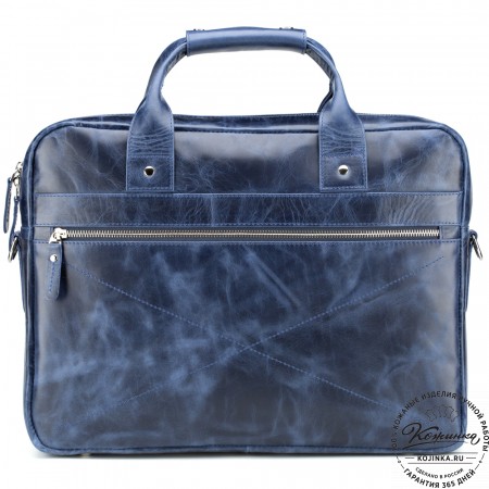Кожаная деловая сумка "Андерсон" (синий антик) 