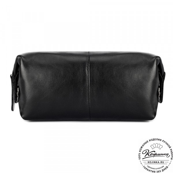 Кожаная косметичка "Бамбина" (чёрная). фото 1