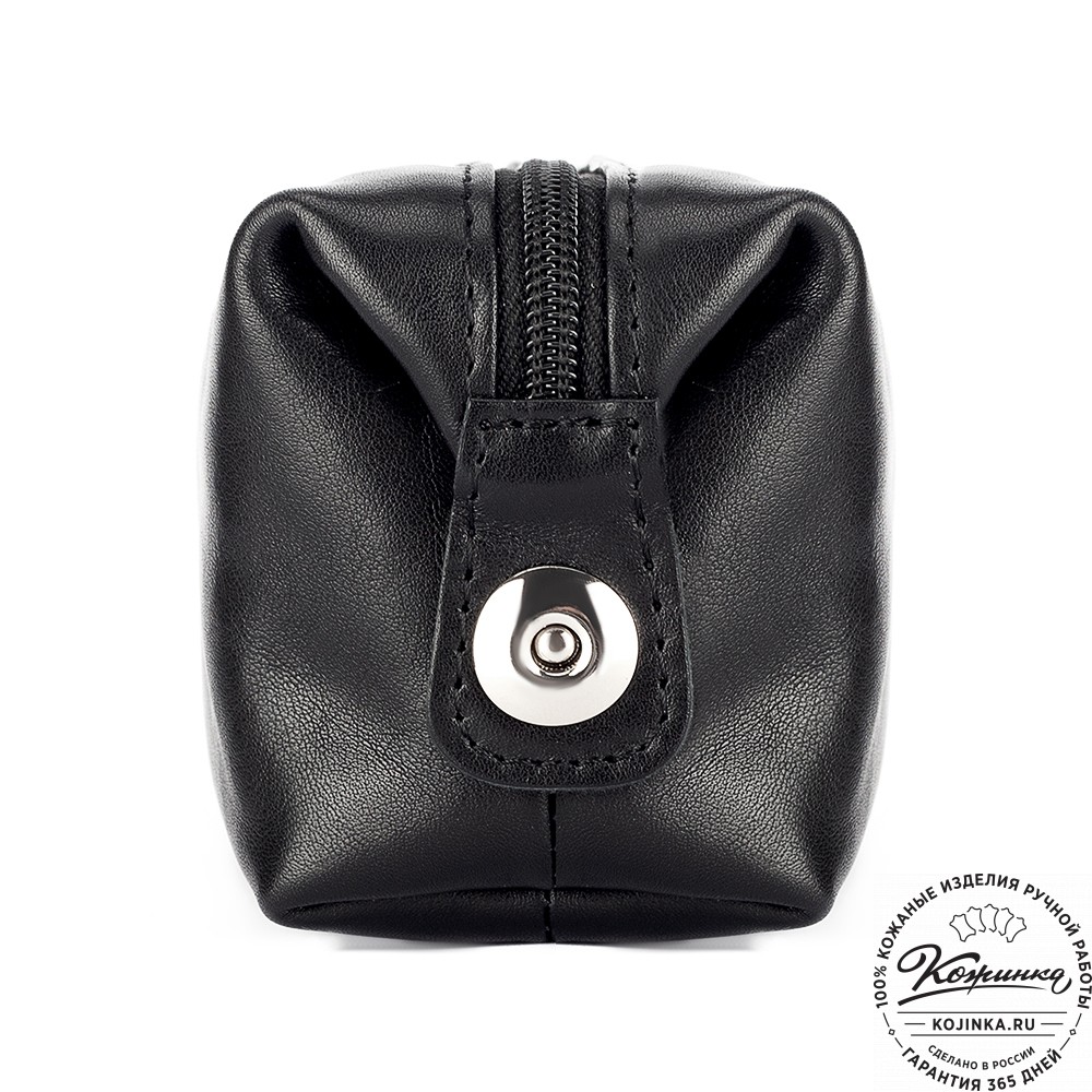 Кожаная косметичка "Бамбина" (чёрная)
