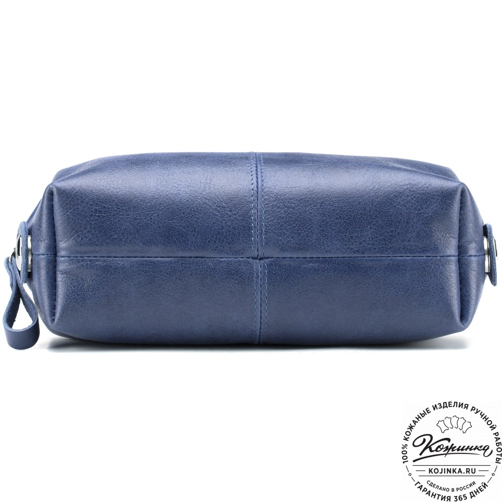Кожаная косметичка "Бамбина" (синяя)