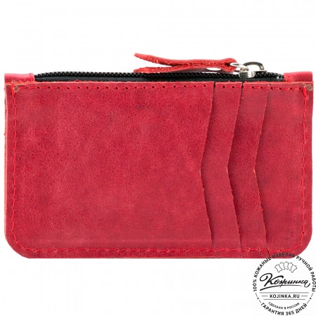 Кожаный картхолдер "Мурано" (красный)