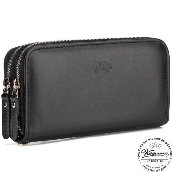 Кожаный клатч "Льюис" (чёрный) . фото 1