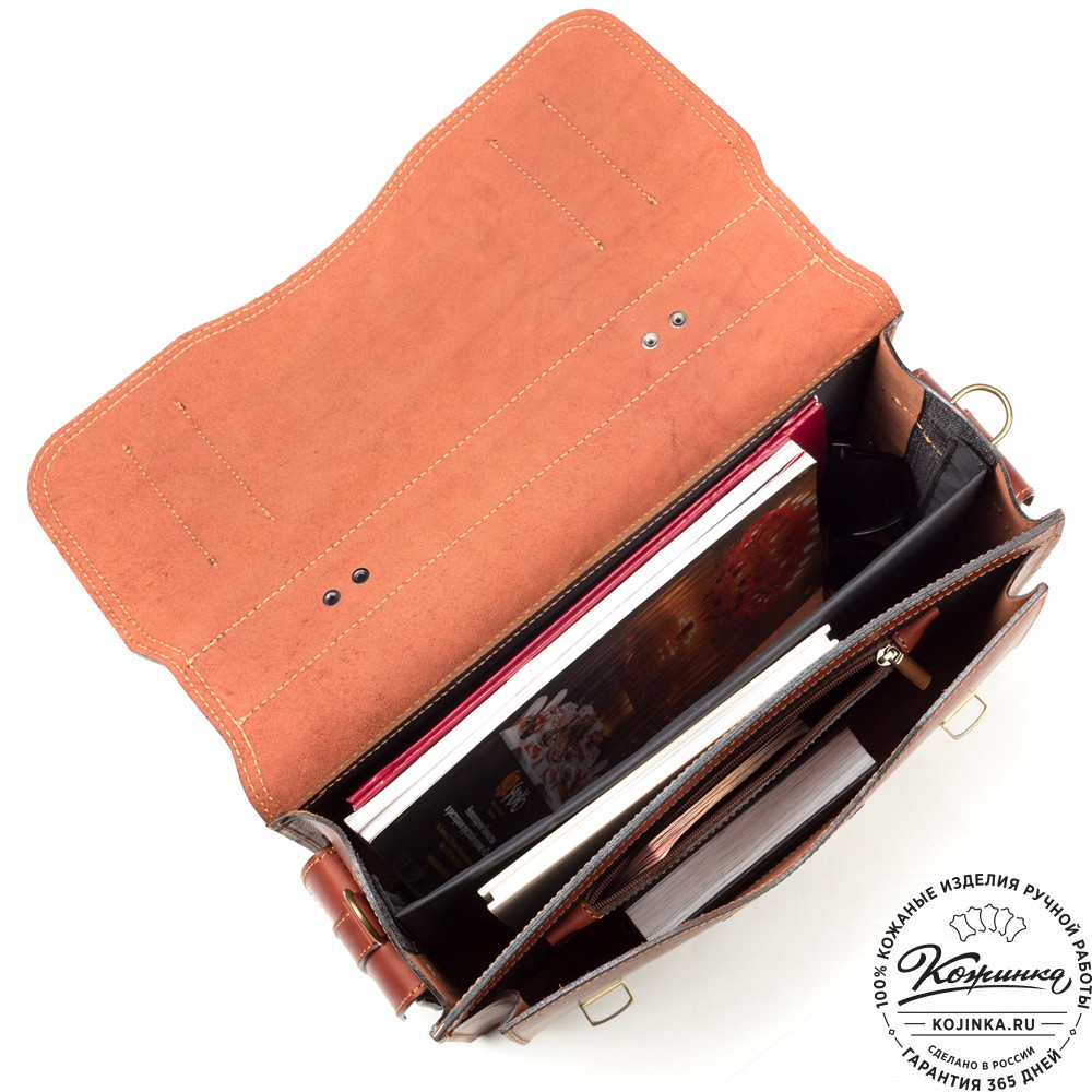 Кожаный портфель-кофр "Адъютант" (коричневый)