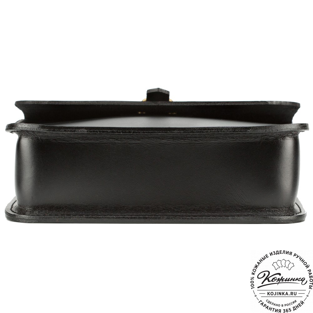 Кожаная сумка через плечо "Казань" (чёрная) 