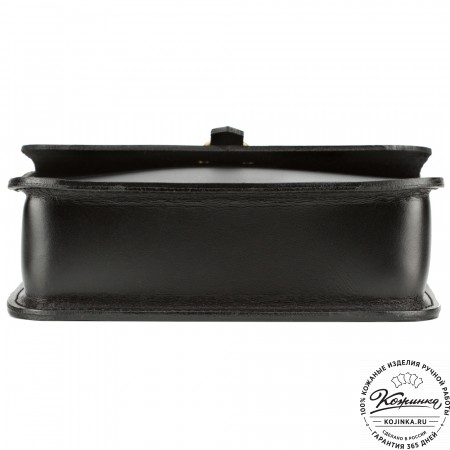 Кожаная сумка через плечо "Казань" (чёрная) 