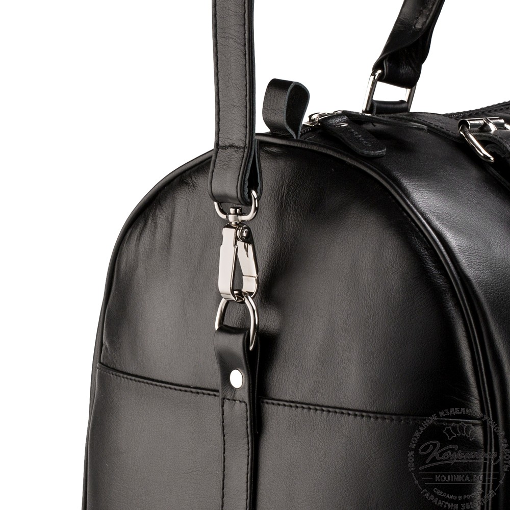 Кожаная дорожная сумка "Кордова" (чёрная)