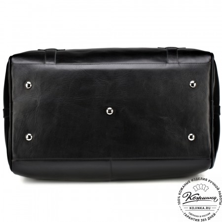 Кожаная дорожная сумка "Кордова" (чёрная)
