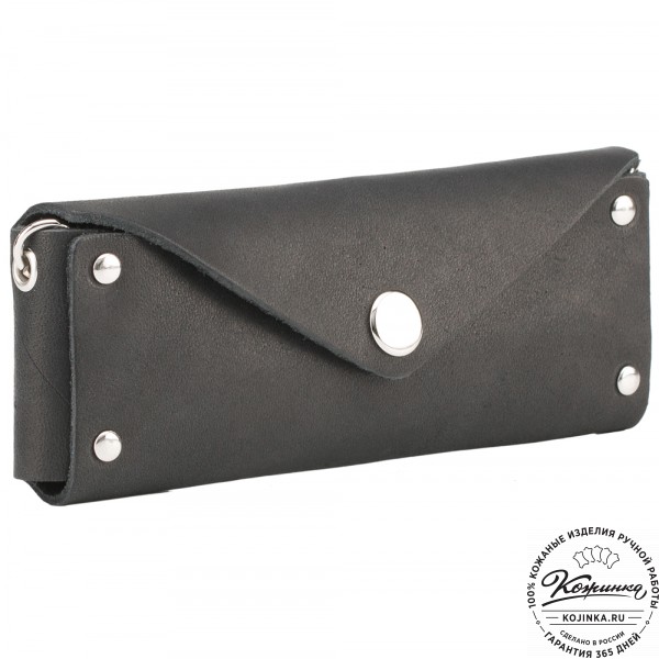 Кожаная ключница "Варшава" (чёрная). фото 1